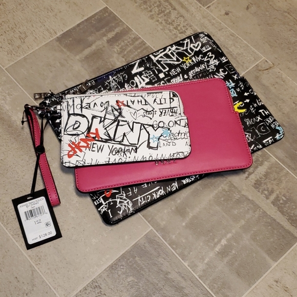Dkny Handbags - NWT Ashlee Triple Pouch Graffiti Set